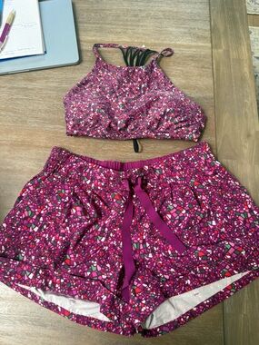 lululemon athletica Women's Pink Mosaic Swim Top and Shorts
